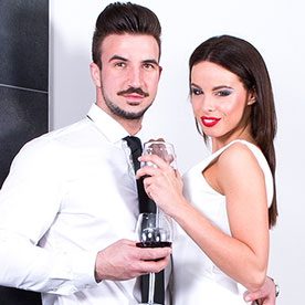 Attractive rich couple looking sexy